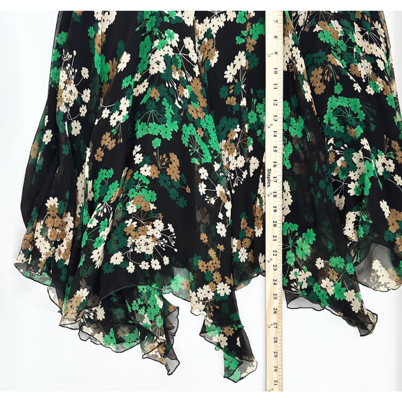 VTG Y2K Nine West 100% Silk Midi Skirt 12 Asymmetrical Fairy Grunge Whimsygoth - Picture 7 of 7